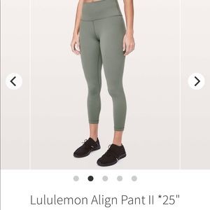 Lululemon Align Pant 25” Grey Sage